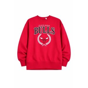 Chicago Bulls NBA Graphic Crewneck‎ Sweatshirt Red Long Sleeve Pullover K68